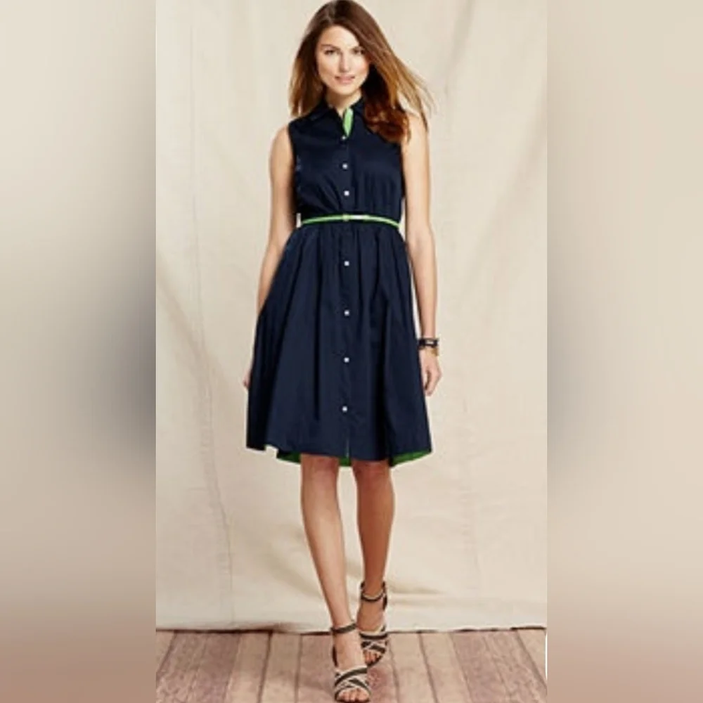 Tommy Hilfiger Navy Blue Sleeveless Midi Dress Size 2 - Picture 1 of 10